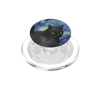 Chat Noir dans la Nuit étoilée par Vincent Van Gogh Amoureux des Chats PopSockets PopGrip pour MagSafe