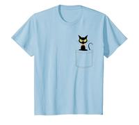 Chat Noir dans ta Poche, Chats T-Shirt, Enfant, Bleu Céleste, 6 Ans