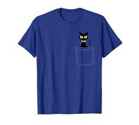 Chat Noir dans ta Poche, Chats T-Shirt, Homme, Bleu Royal, 3XL