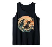 Chat noir drôle art japonais The Great Wave off Kanagawa Cat Débardeur