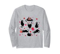 Chat Noir drôle Happy Valentine's Day Manche Longue