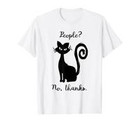 Chat Noir drôle Mignon dire aux Gens Non, Merci Halloween T-Shirt Graphique avec Valeur