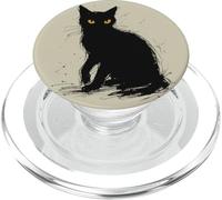 Chat Noir Effrayant Yeux mystiques familiers Halloween PopSockets PopGrip pour MagSafe