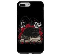 Chat Noir endormi sur sorcières Grimoire avec des épines de Roses Coque pour iPhone 7 Plus/8 Plus