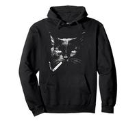 Chat Noir fumant Cigarette drôle Edgie Animal Sweat à Capuche