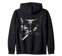 Chat Noir fumant Cigarette drôle Edgie Animal Sweat à Capuche