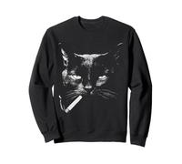 Chat Noir fumant Cigarette drôle Edgie Animal Sweatshirt