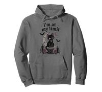Chat Noir Gothique Humour Lune Sarcastique sorcière Chauve-Souris Sweat à Capuche