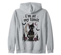 Chat Noir Gothique Humour Lune Sarcastique sorcière Chauve-Souris Sweat à Capuche