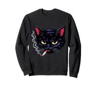 Chat Noir Grincheux Y2K Attitude rétro Sweatshirt