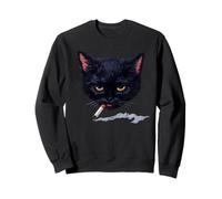 Chat Noir Grincheux Y2K Vibe Retro Sweatshirt