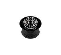 Chat Noir Halloween Moon Bat Wings Witchy PopSockets PopGrip Adhésif