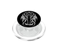 Chat Noir Halloween Moon Bat Wings Witchy PopSockets PopGrip pour MagSafe