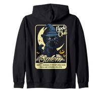 Chat Noir Halloween Salem Club de Lecture Sorcière Vintage Sweat à Capuche