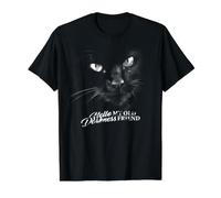 Chat Noir Hello Darkness My Old Friend T-Shirt Graphique avec Valeur, Homme, Noir, S