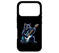 Chat Noir Jouant de la Guitare Rock and Roll Rock Star Coque pour iPhone 17 Pro