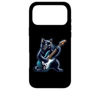 Chat Noir Jouant de la Guitare Rock and Roll Rock Star Coque pour iPhone 17 Pro Max