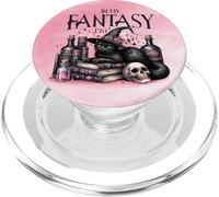 Chat Noir lisant des Livres fantastiques Sorcellerie Halloween PopSockets PopGrip pour MagSafe
