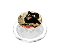 Chat Noir Mangeant des sushis Kawaii Nourriture Japonaise Chats PopSockets PopGrip pour MagSafe