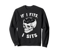 Chat Noir Mème Squelette Crâne Halloween Humour Si ça va Je Sweatshirt
