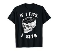 Chat Noir Mème Squelette Crâne Halloween Humour Si ça va Je T-Shirt