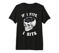 Chat Noir Mème Squelette Crâne Halloween Humour Si ça va Je T-Shirt Haut de Gamme