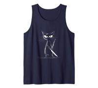 Chat Noir meurtrier Amusant avec Couteau Débardeur