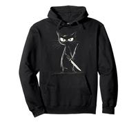 Chat Noir meurtrier Amusant avec Couteau Sweat à Capuche