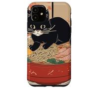 chat noir mignon - Bol de ramen style art japonais humour Coque pour iPhone 11