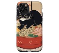 chat noir mignon - Bol de ramen style art japonais humour Coque pour iPhone 11 Pro