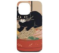 chat noir mignon - Bol de ramen style art japonais humour Coque pour iPhone 13 Pro Max