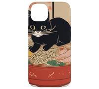 chat noir mignon - Bol de ramen style art japonais humour Coque pour iPhone 14 Plus