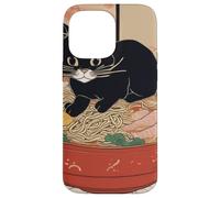 chat noir mignon - Bol de ramen style art japonais humour Coque pour iPhone 14 Pro Max