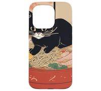 chat noir mignon - Bol de ramen style art japonais humour Coque pour iPhone 15 Pro