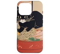 chat noir mignon - Bol de ramen style art japonais humour Coque pour iPhone 16 Pro
