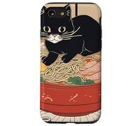 chat noir mignon - Bol de ramen style art japonais humour Coque pour iPhone SE (2020) / 7 / 8