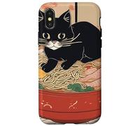 chat noir mignon - Bol de ramen style art japonais humour Coque pour iPhone X/XS
