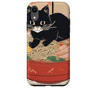 chat noir mignon - Bol de ramen style art japonais humour Coque pour iPhone XR