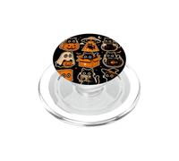 Chat Noir Mignon Halloween Kawaii Effrayant Animal Domestique Maman Papa Enfant Fille PopSockets PopGrip pour MagSafe