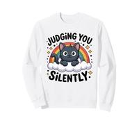 Chat Noir Mignon Qui Vous Juge en Silence Sweatshirt