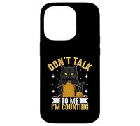 Chat noir mignon tricot Don't Talk Coque pour iPhone 14 Pro