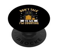 Chat noir mignon tricot Don't Talk PopSockets PopGrip Adhésif