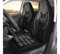 Chat Noir Monte, Assieds-Toi, Tais-Toi 2 Pièces Housse Couverture Couvre Sieges Machine Housses De Siège De Voiture Avant Élastiques Siège Avant Housses Universel pour Berlines SUV Camionnettes
