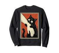 Chat Noir Mordant Le Bras Papa Chat Morsure Sweatshirt