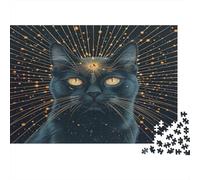 Chat Noir mystérieux Puzzle 1000 Pièces Educa Jouet en Bois Cadeau Unique Décoration Intérieure Jeu Éducatif Challenge Toy Adultes & Enfants des 14 Ans 1000pcs (75x50cm)