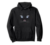 Chat Noir Mystique aux Yeux Bleus Étincelants Graphic Design Sweat à Capuche