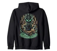 Chat Noir Mystique Grimoire Sorcellerie Gothique Sweat à Capuche