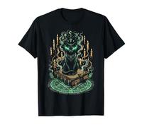 Chat Noir Mystique Grimoire Sorcellerie Gothique T-Shirt