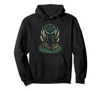 Chat Noir Mystique Sorcellerie Occulte Runes Pentacle Sweat à Capuche
