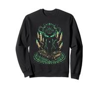 Chat Noir Mystique Sorcellerie Occulte Runes Pentacle Sweatshirt